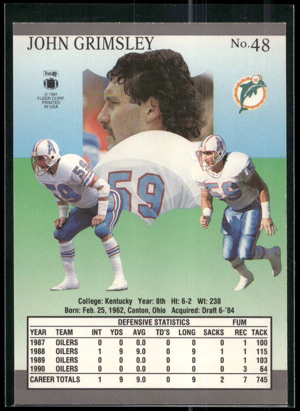 1991 Ultra #48 John Grimsley