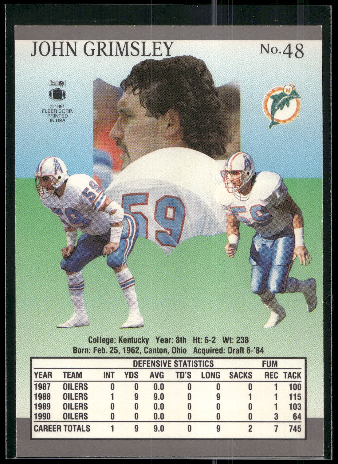 1991 Ultra #48 John Grimsley