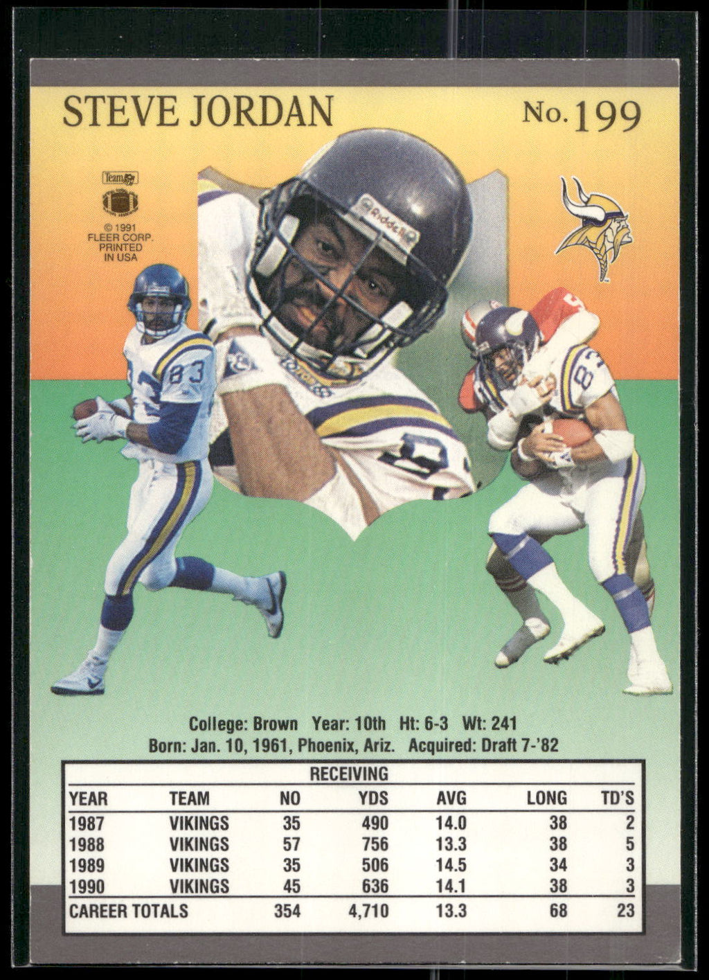 1991 Ultra #199 Steve Jordan