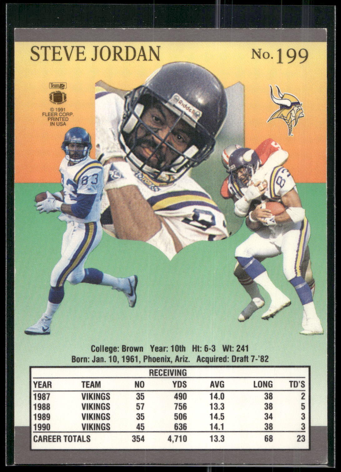1991 Ultra #199 Steve Jordan