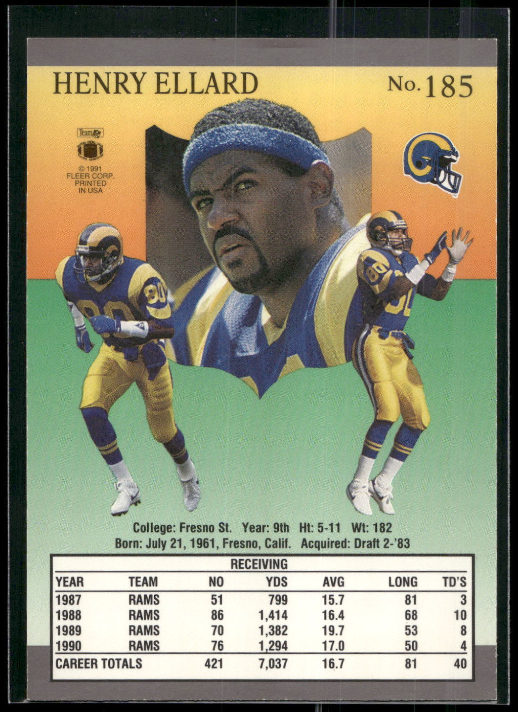 1991 Ultra #185 Henry Ellard