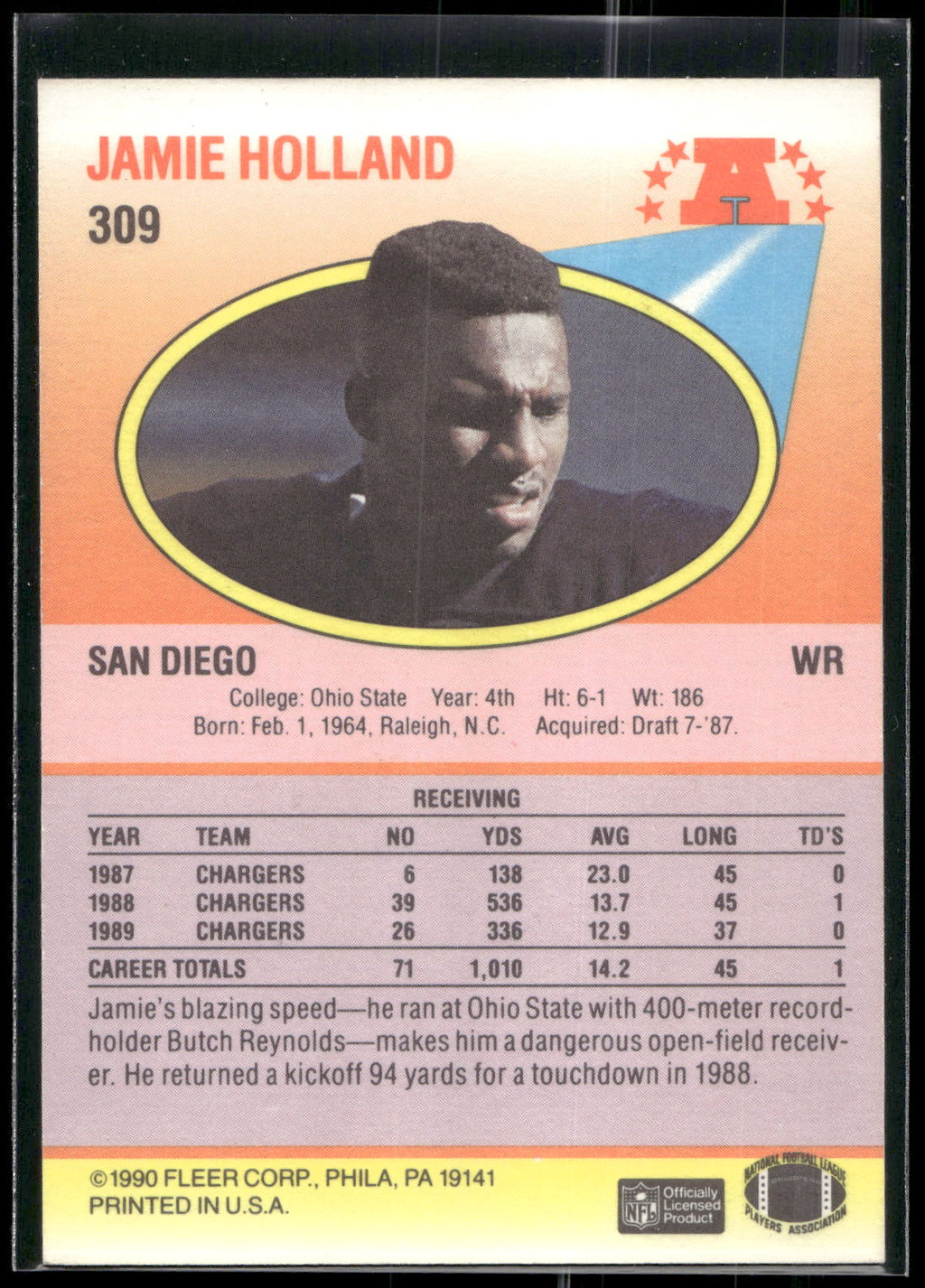 1990 Fleer #309 Jamie Holland