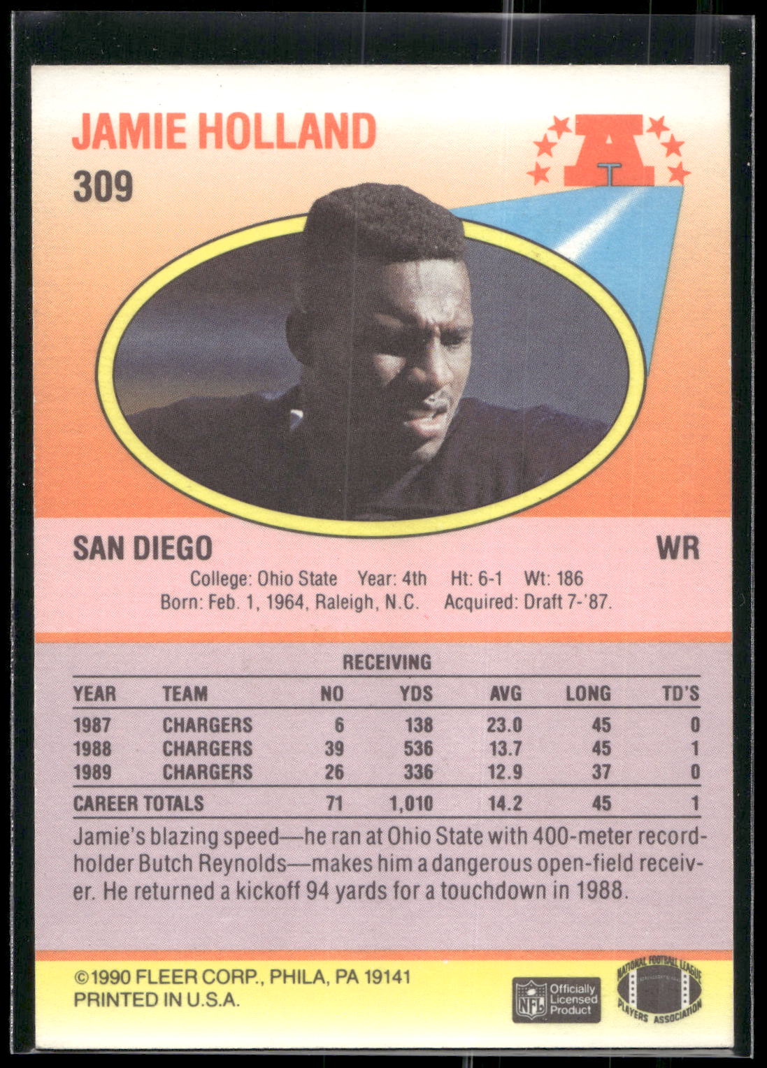 1990 Fleer #309 Jamie Holland