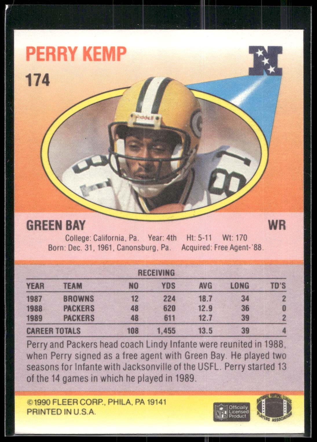 1990 Fleer #174 Perry Kemp