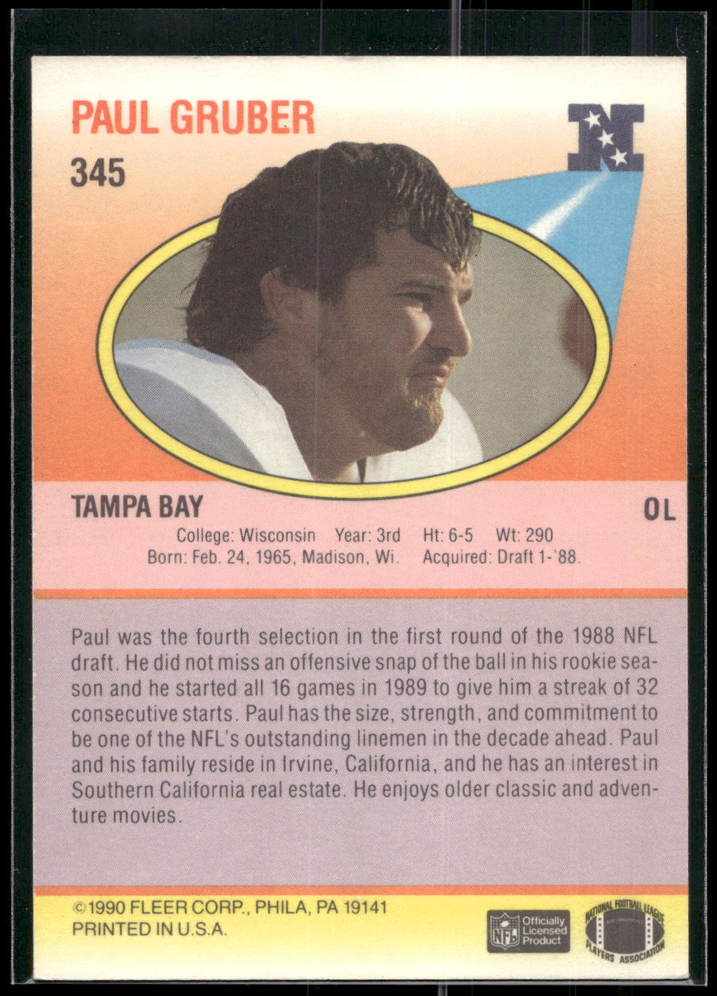 1990 Fleer #345 Paul Gruber
