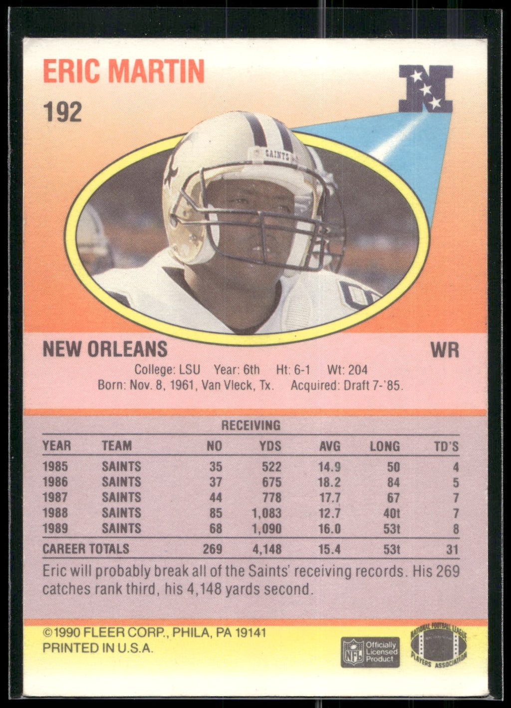 1990 Fleer #192 Eric Martin