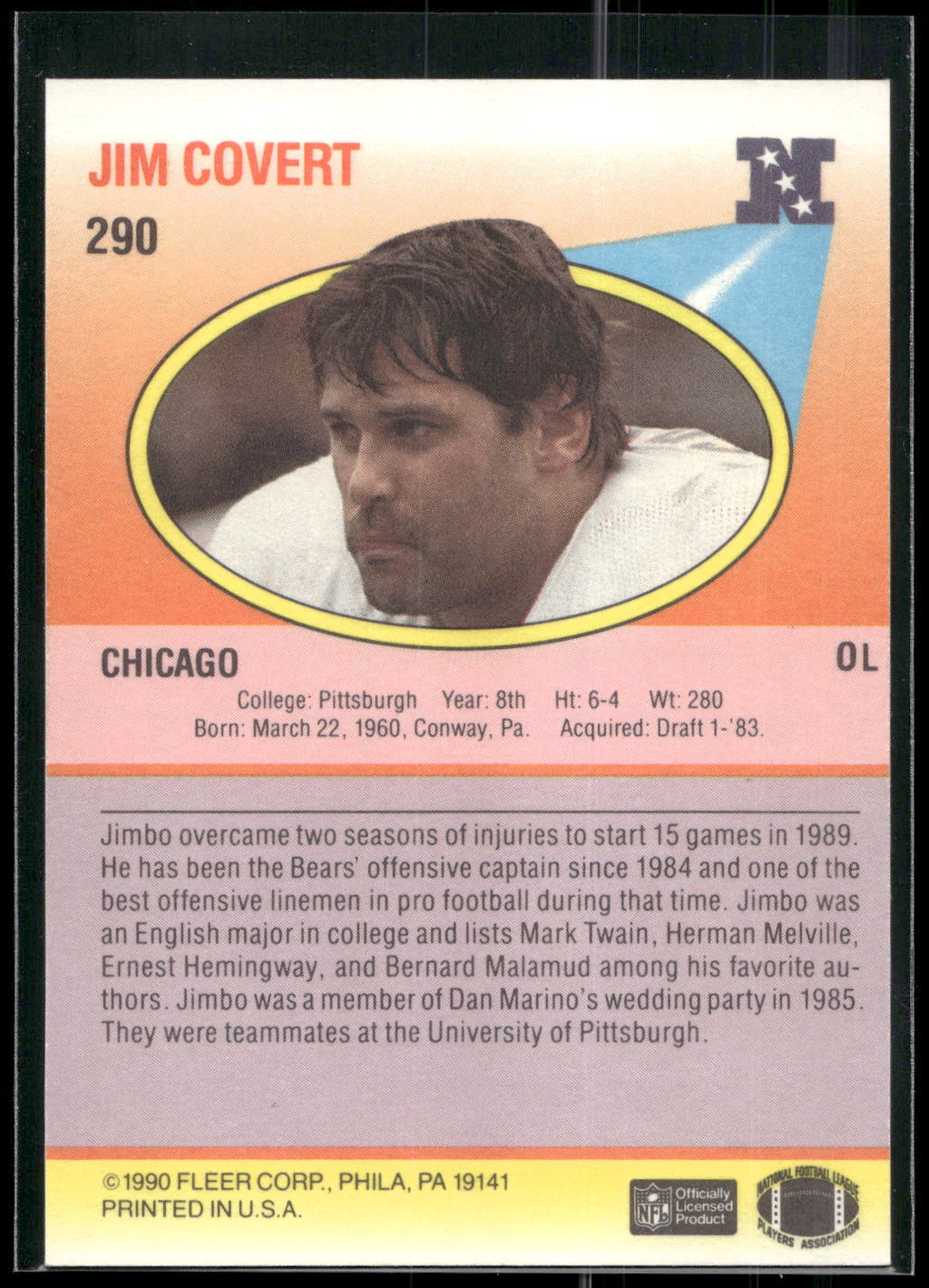 1990 Fleer #290b Jim Covert