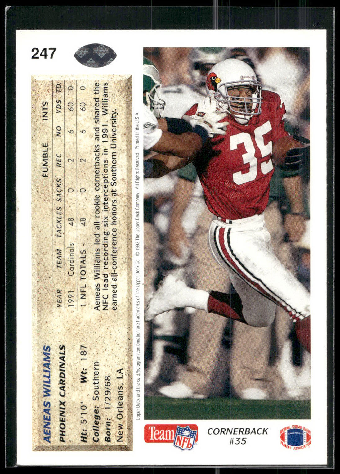 1992 Upper Deck #247 Aeneas Williams