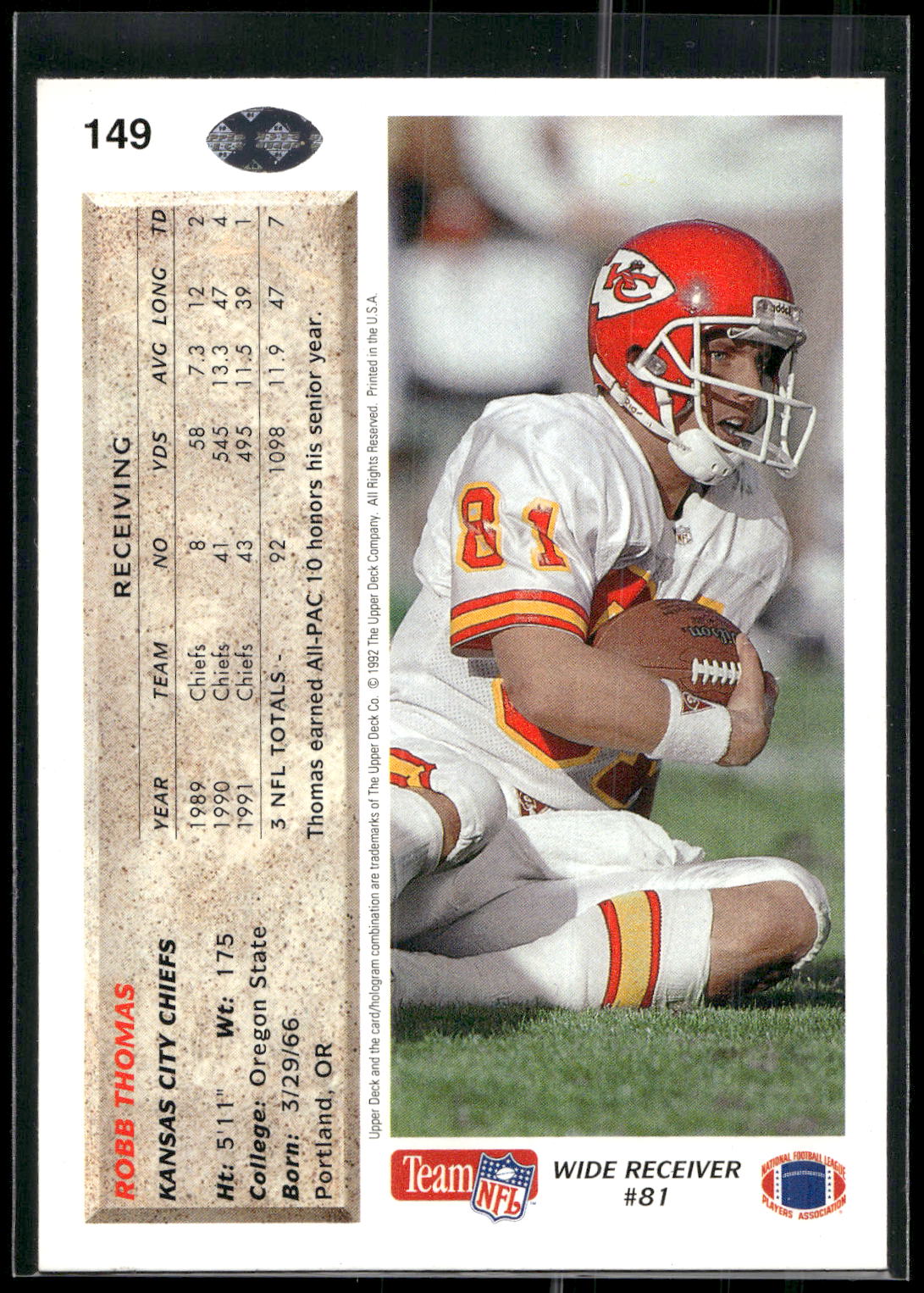 1992 Upper Deck #149 Robb Thomas