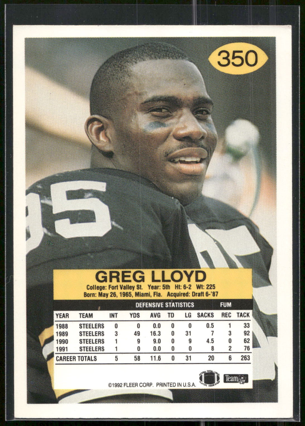 1992 Fleer #350 Greg Lloyd