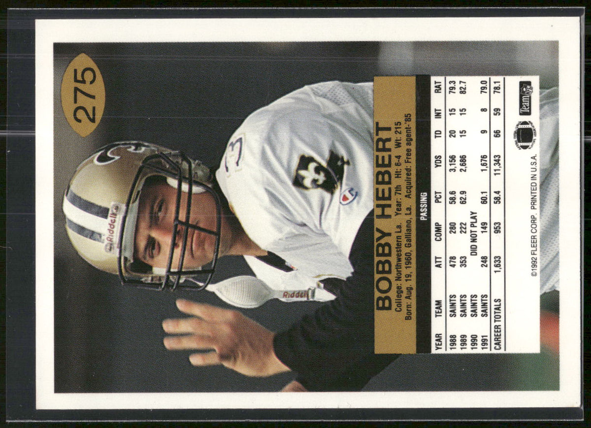 1992 Fleer #275 Bobby Hebert
