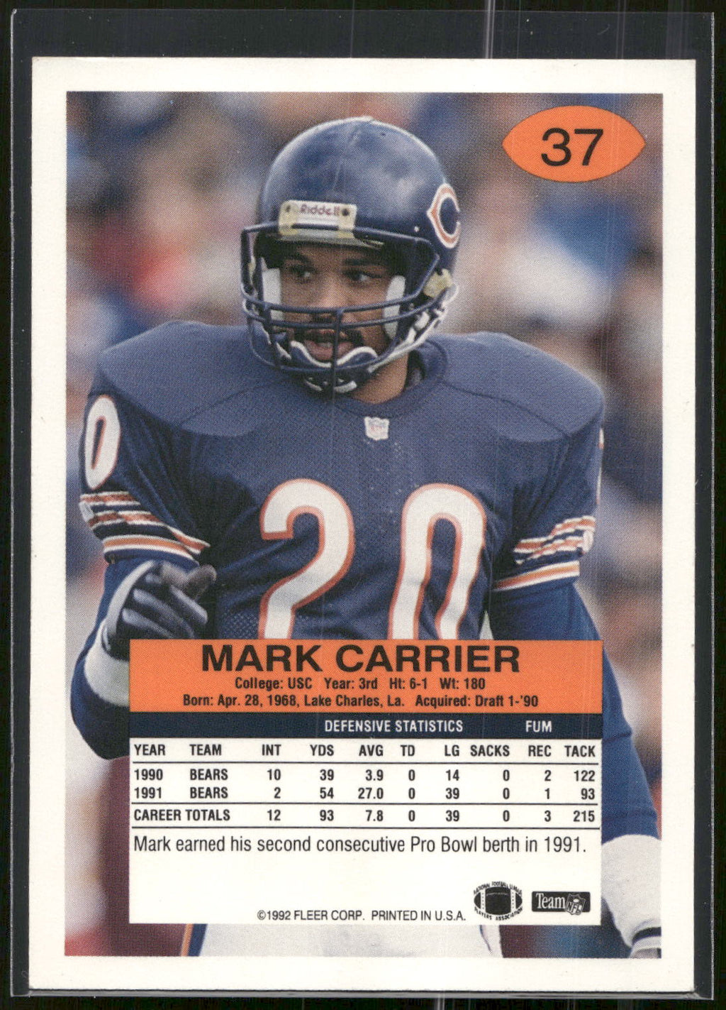 1992 Fleer #37 Mark Carrier