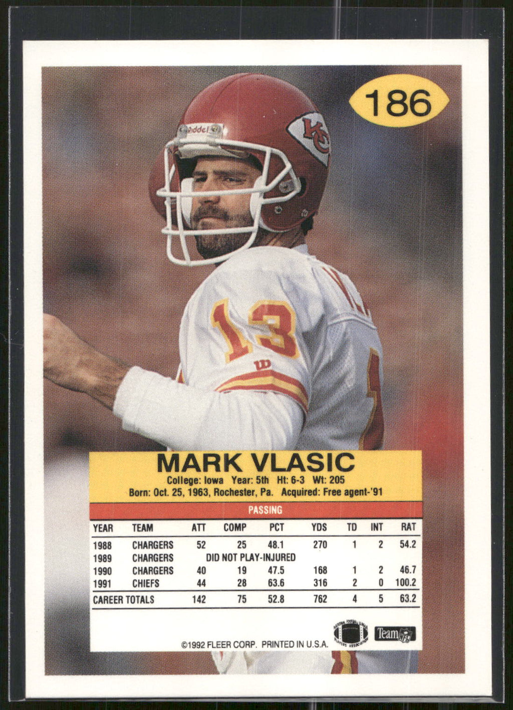 1992 Fleer #186 Mark Vlasic
