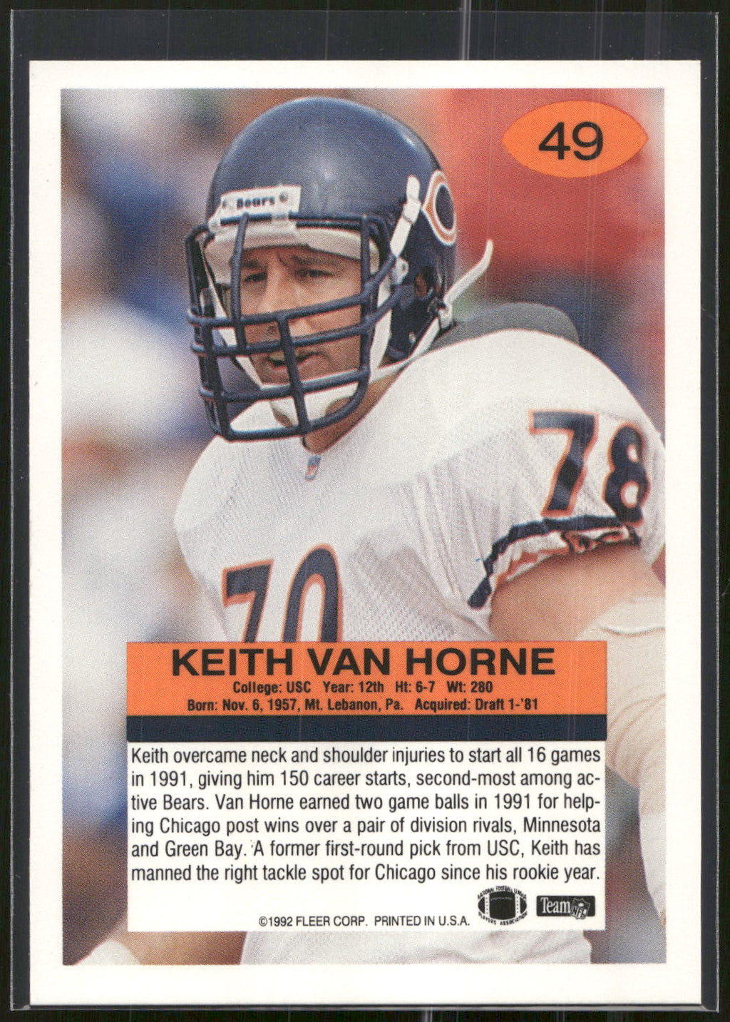 1992 Fleer #49 Keith Van Horne