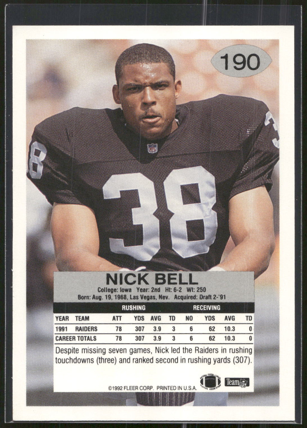 1992 Fleer #190 Nick Bell