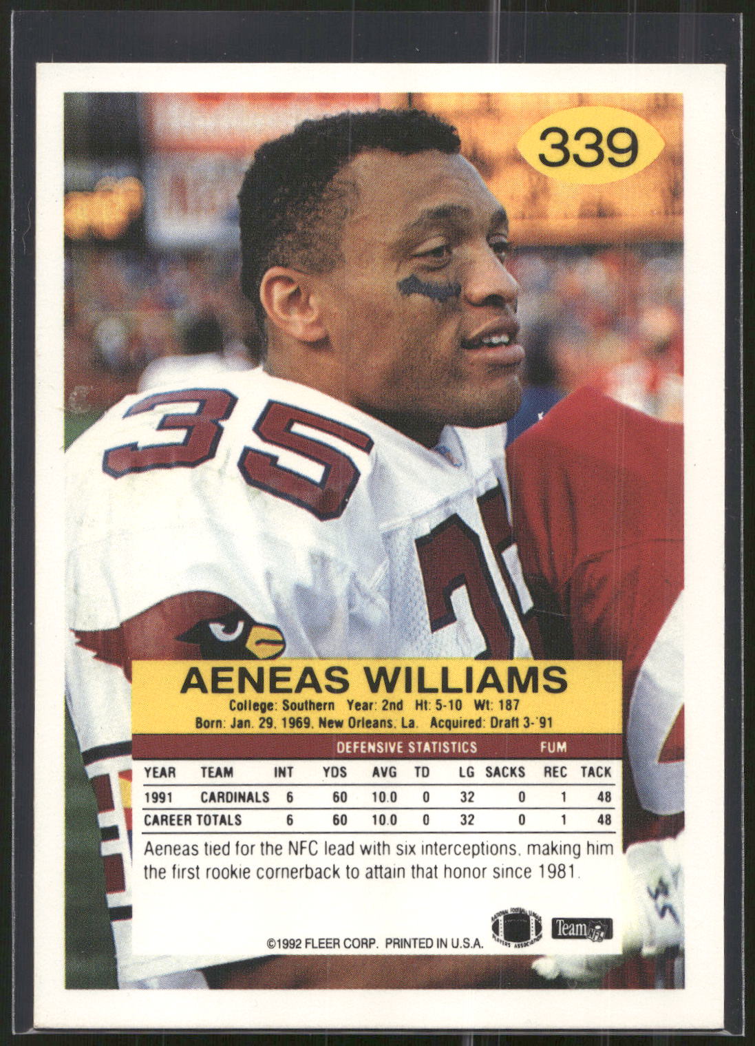1992 Fleer #339 Aeneas Williams