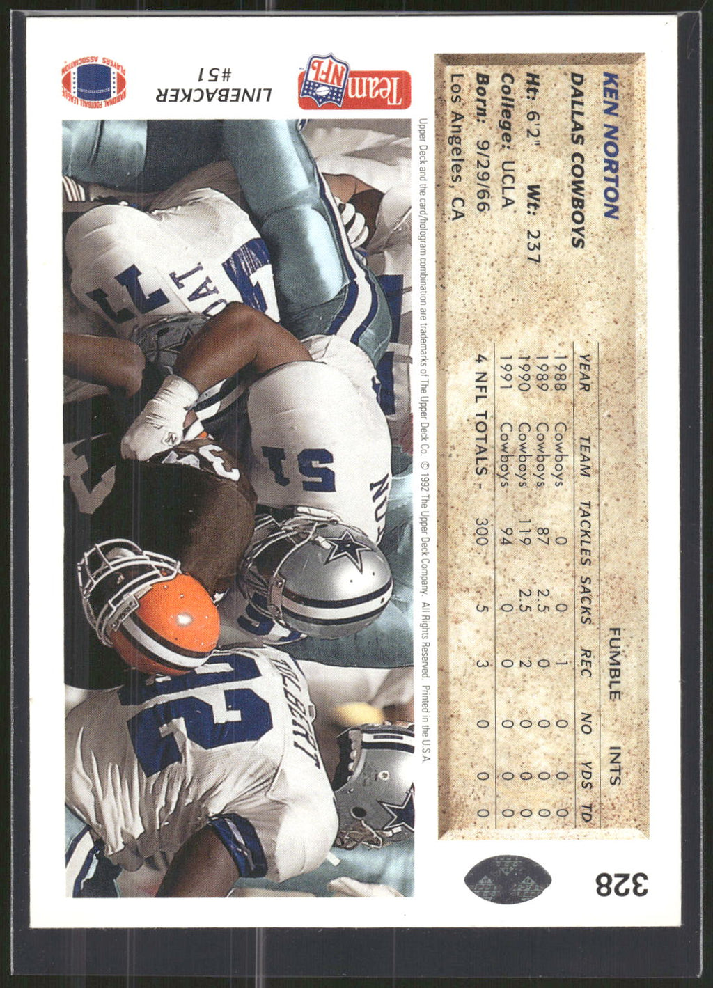1992 Upper Deck #328 Ken Norton