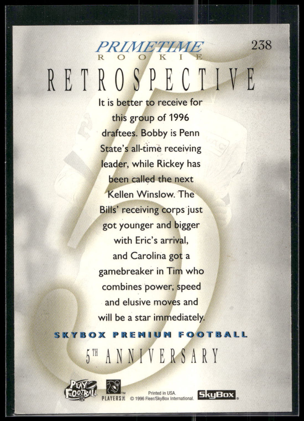 1996 SkyBox #238 Bobby Engram / Rickey Dudley / Eric Moulds / Tim Biakabutuka