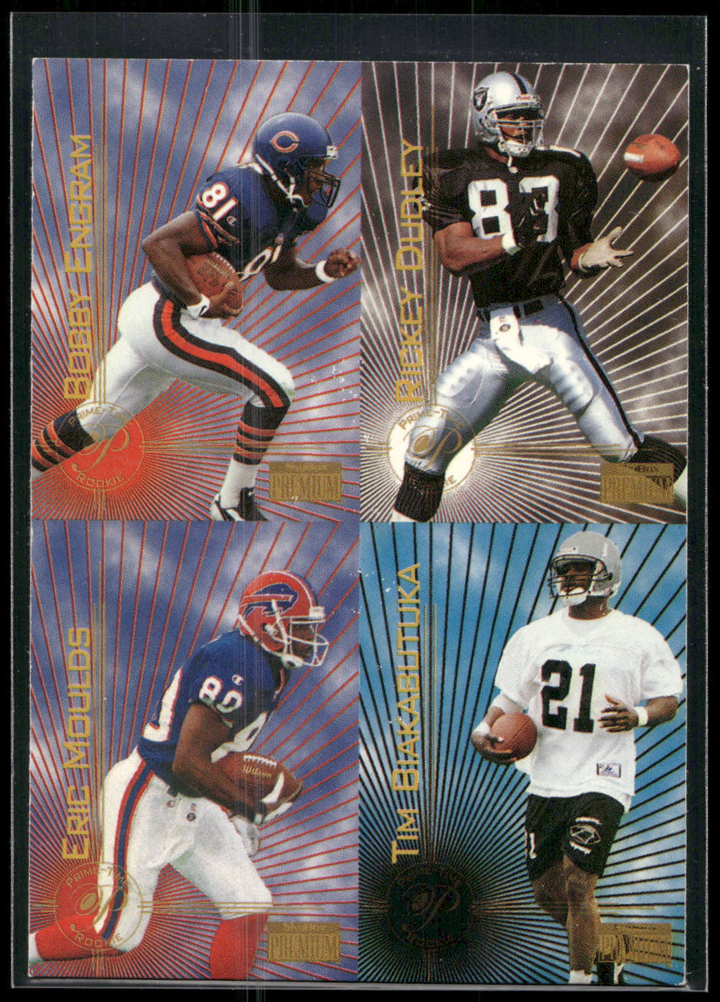 1996 SkyBox #238 Bobby Engram / Rickey Dudley / Eric Moulds / Tim Biakabutuka