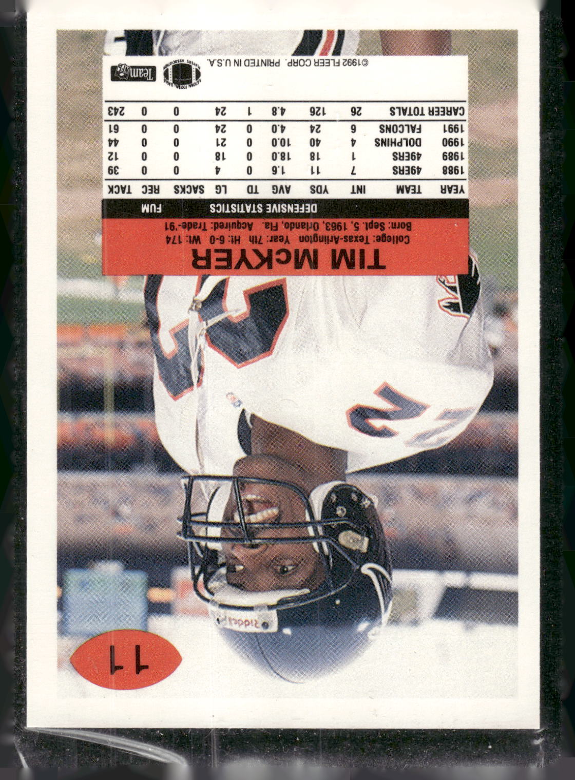 1992 Fleer #11 Tim McKyer