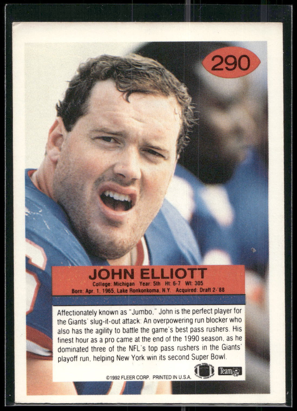 1992 Fleer #290 John Elliott