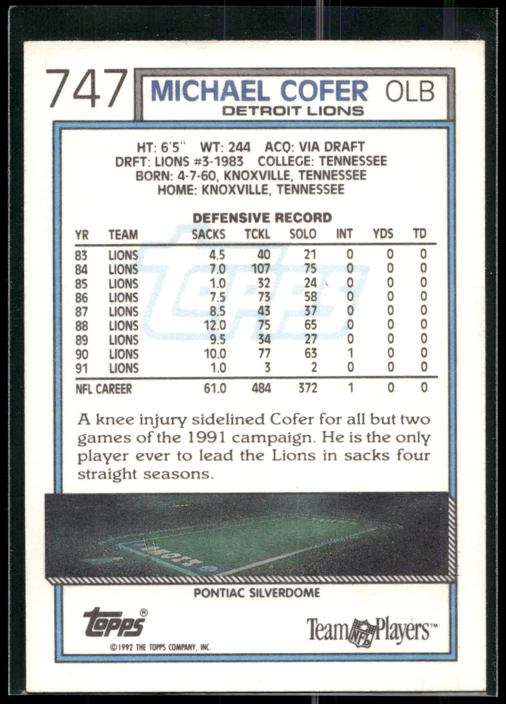 1992 Topps #747 Michael Cofer