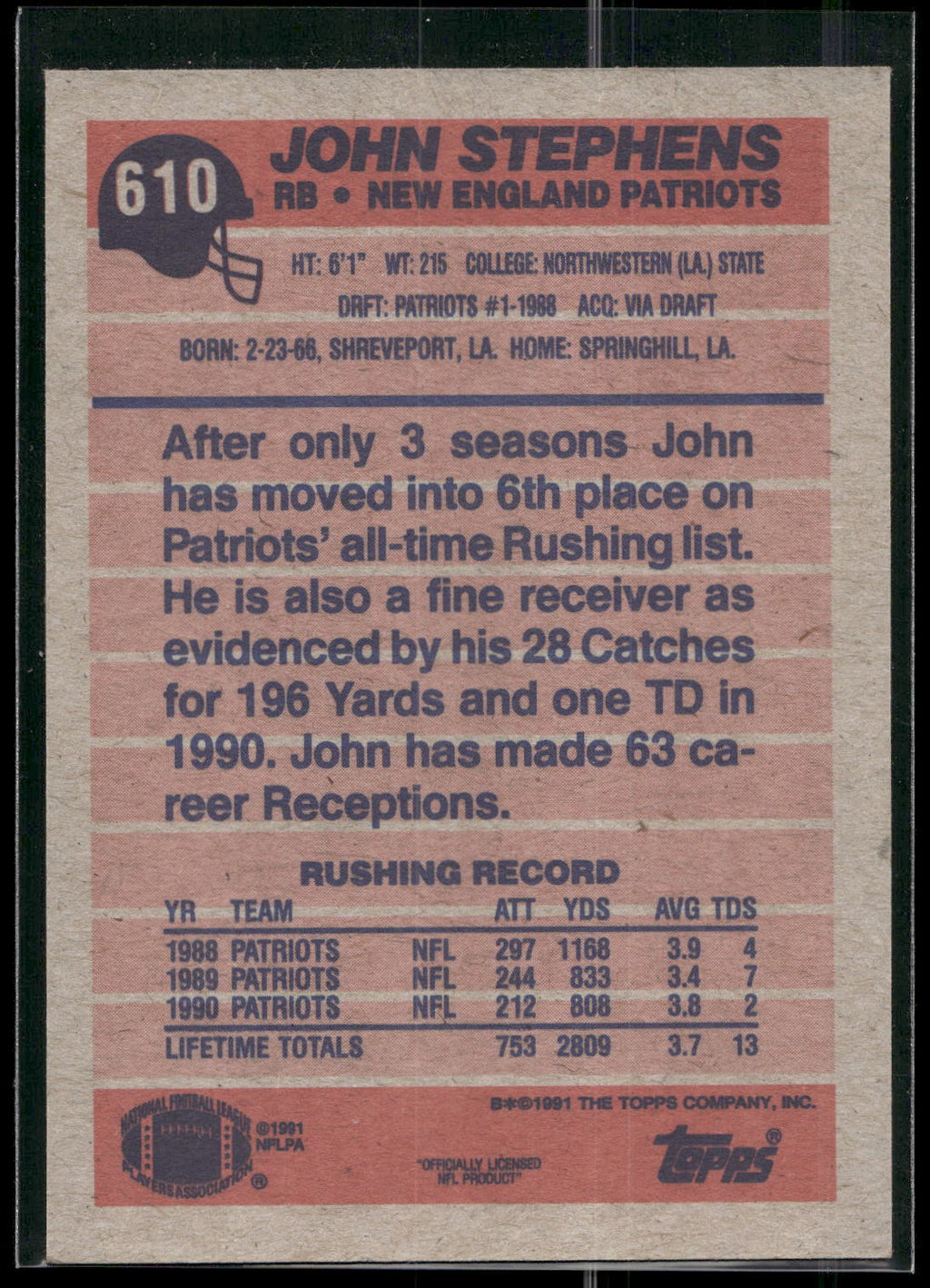 1991 Topps #610 John Stephens