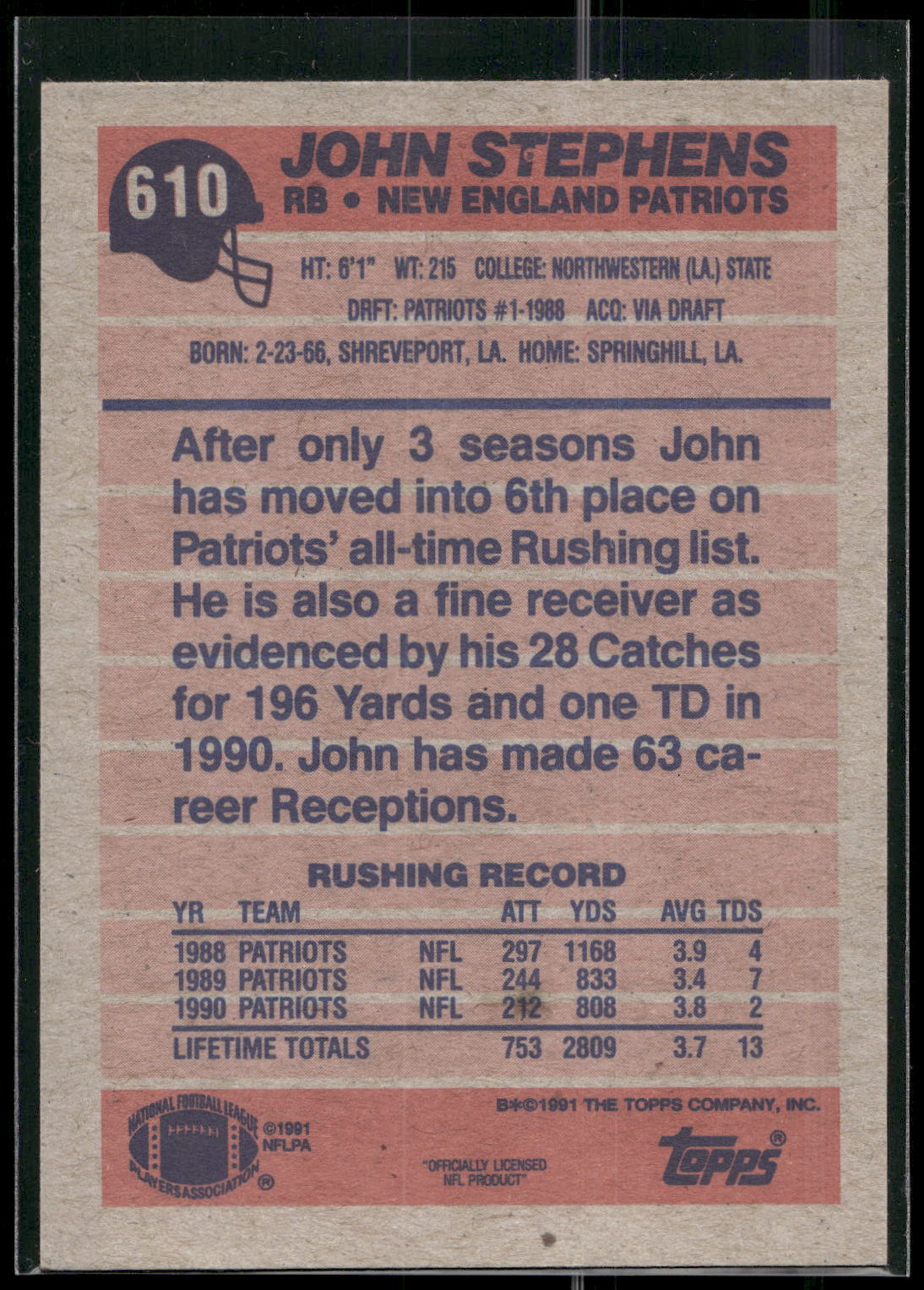 1991 Topps #610 John Stephens