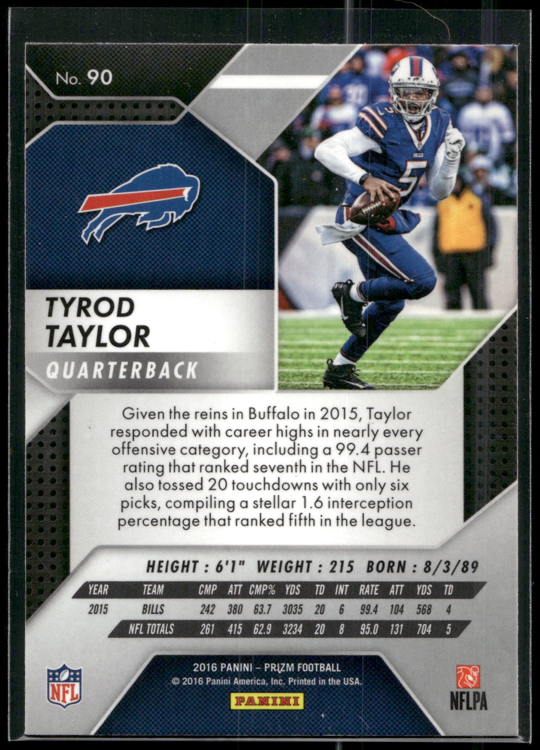 2016 Panini Prizm #90 Tyrod Taylor