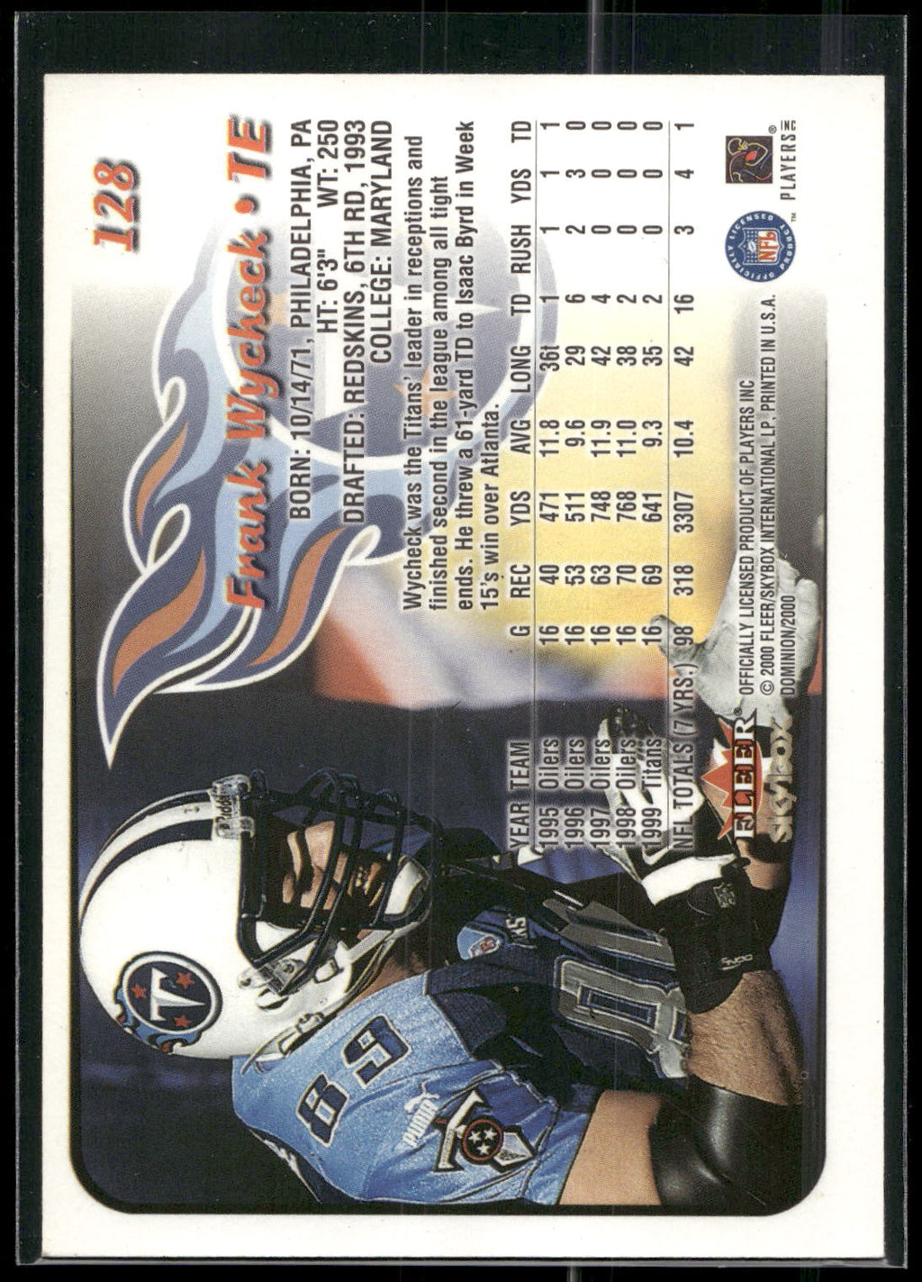 2000 SkyBox Dominion #128 Frank Wycheck Extra