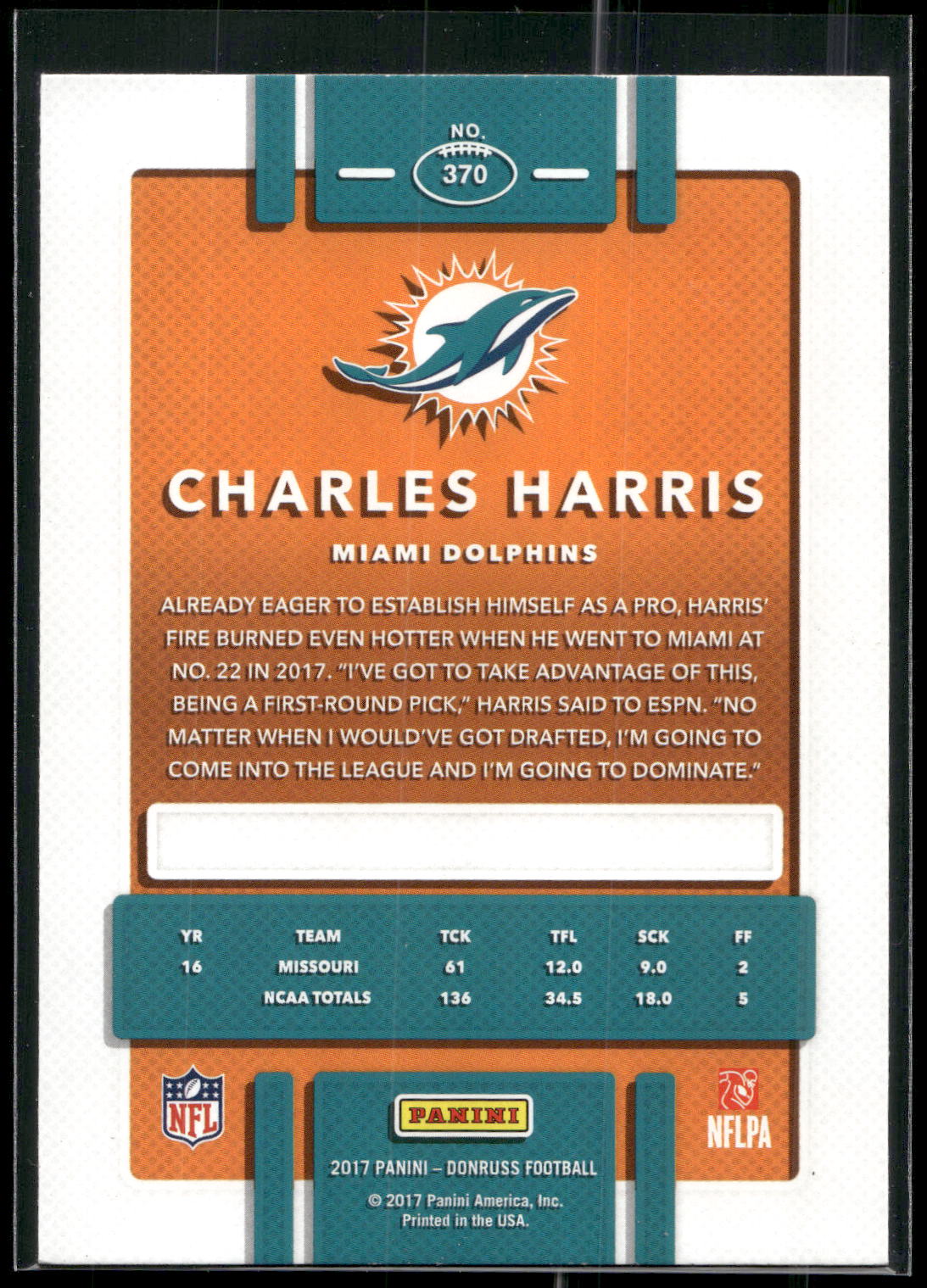 2017 Donruss #370 Charles Harris