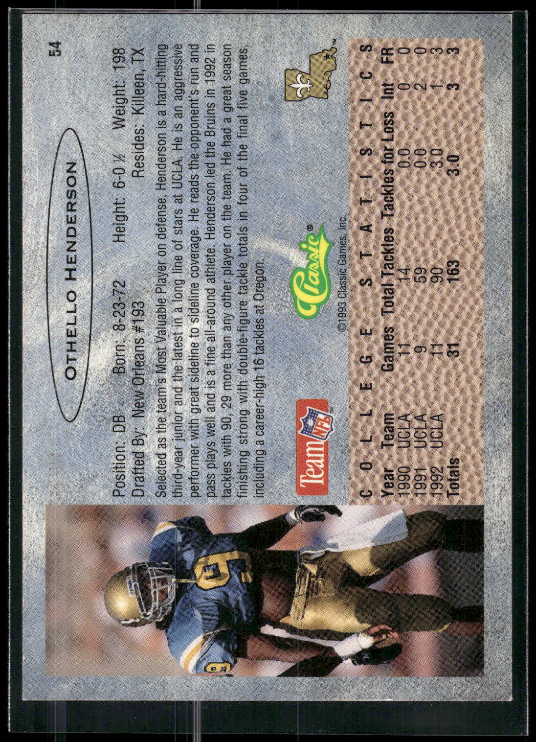 1993 Classic #54 Othello Henderson
