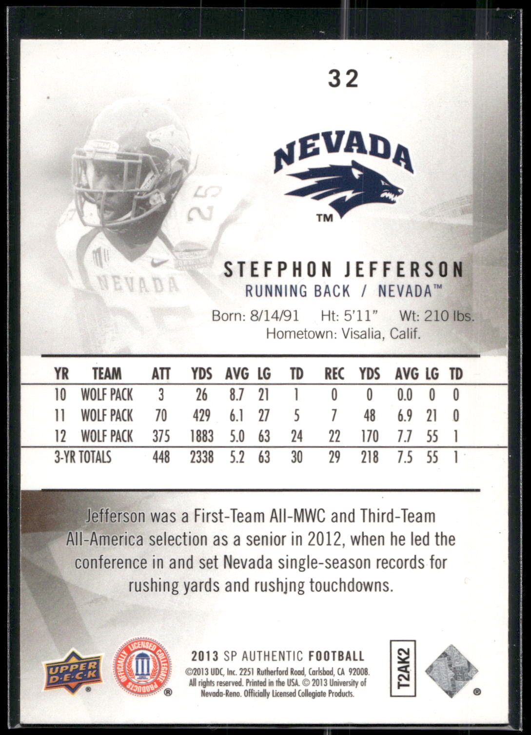 2013 SP Authentic #32 Stefphon Jefferson