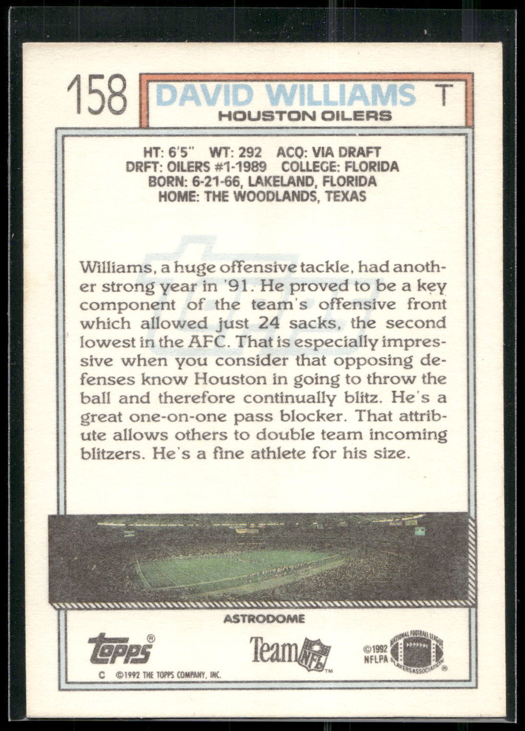1992 Topps #158 David Williams