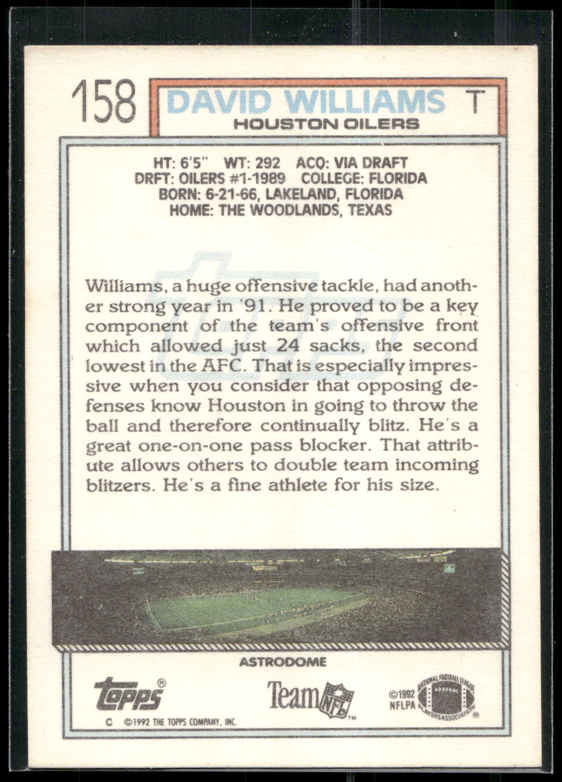 1992 Topps #158 David Williams