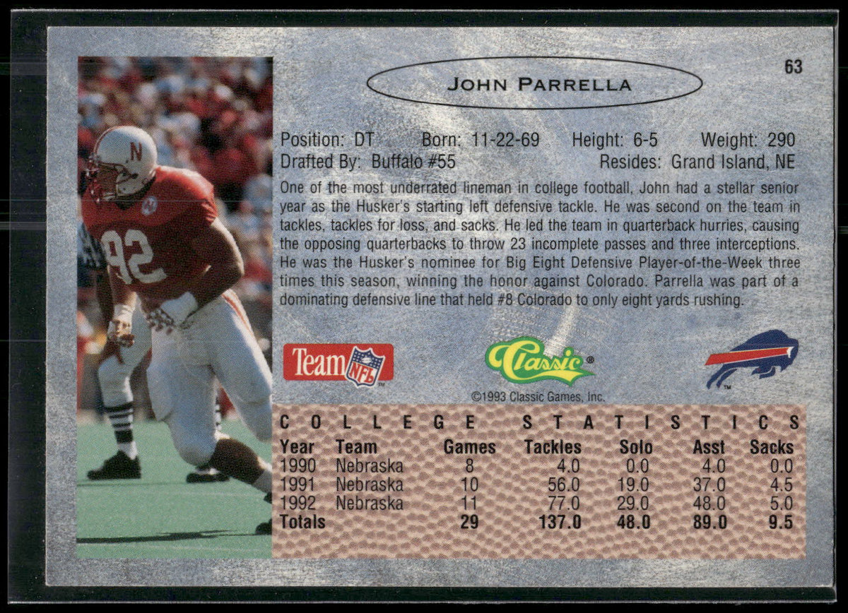 1993 Classic #63 John Parrella