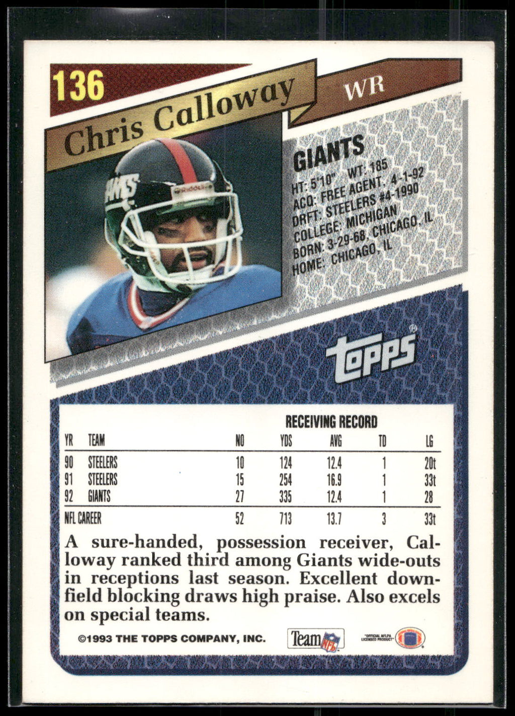 1993 Topps #136 Chris Calloway