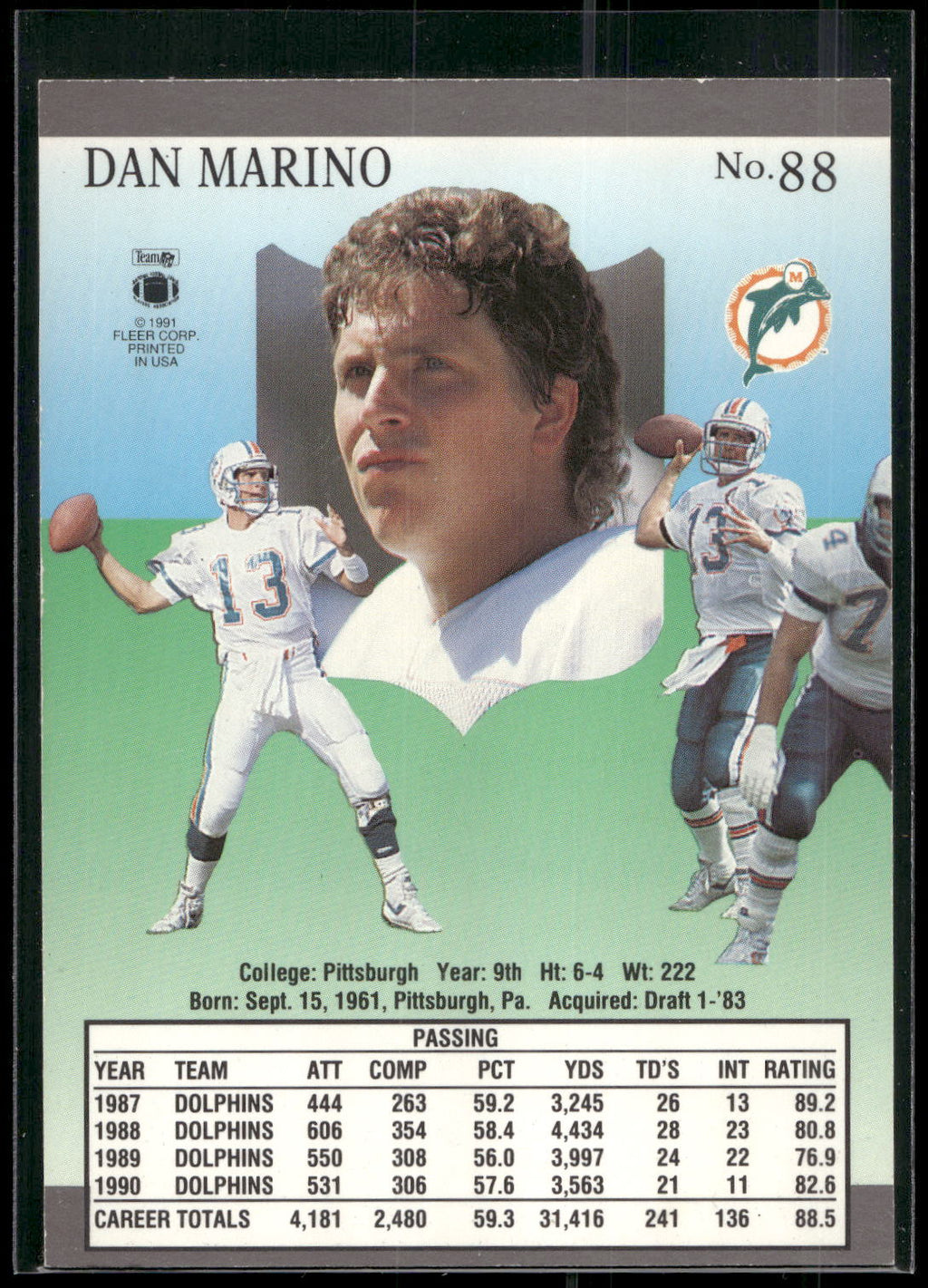 1991 Ultra #88 Dan Marino