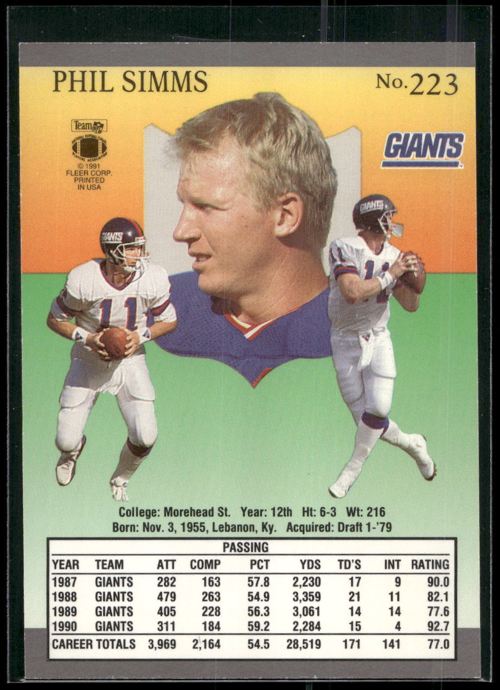 1991 Ultra #223 Phil Simms