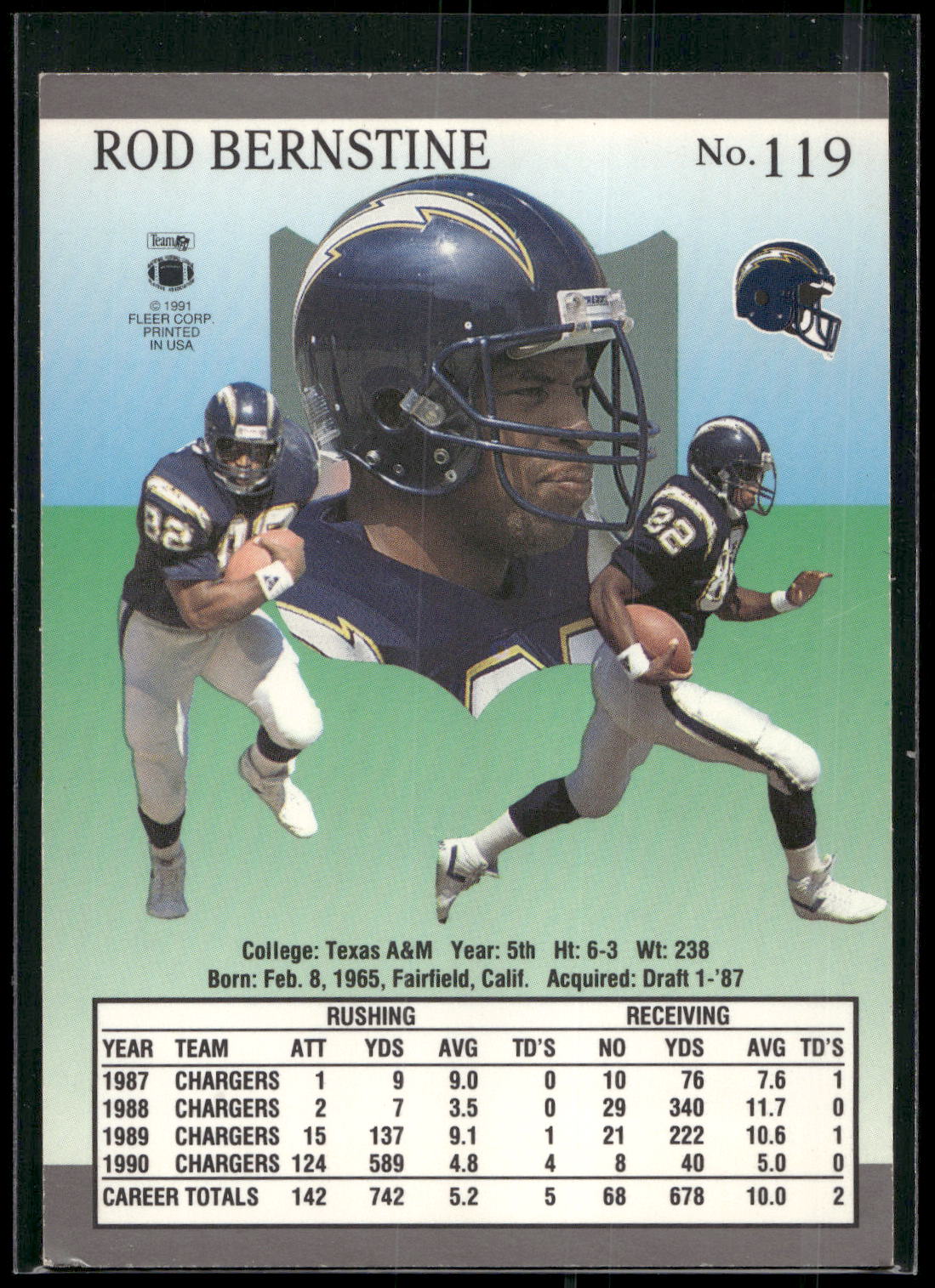 1991 Ultra #119 Rod Bernstine