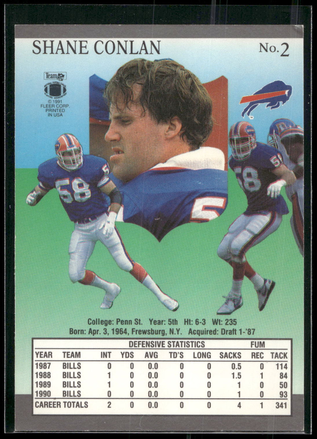 1991 Ultra #2 Shane Conlan