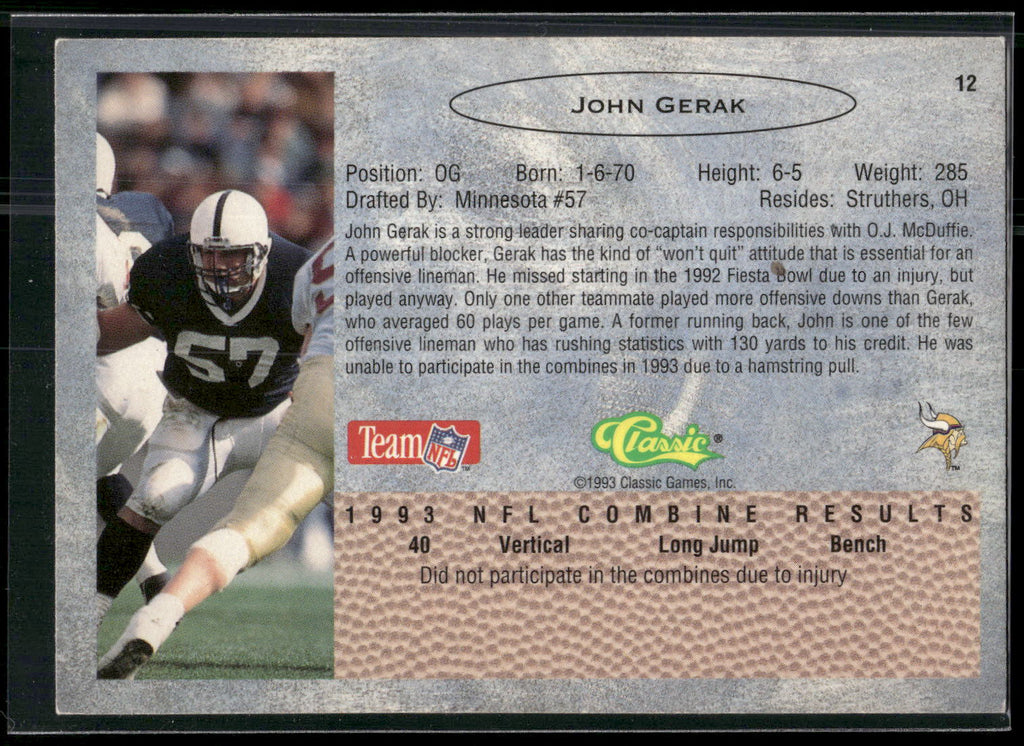 1993 Classic #12 John Gerak