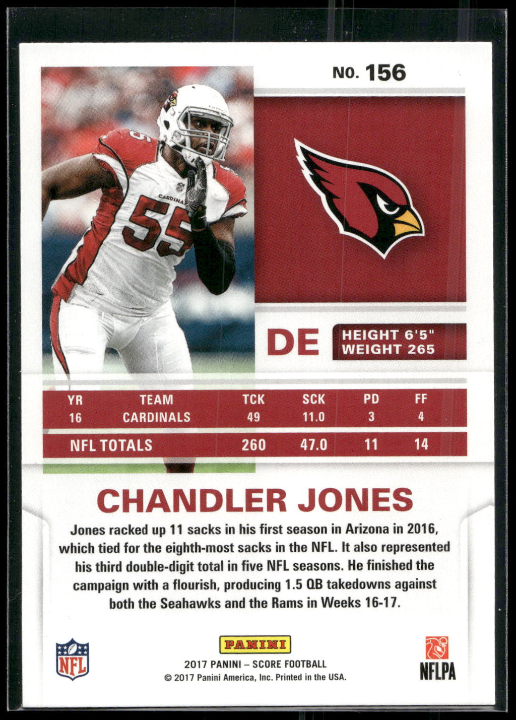 2017 Score #156 Chandler Jones