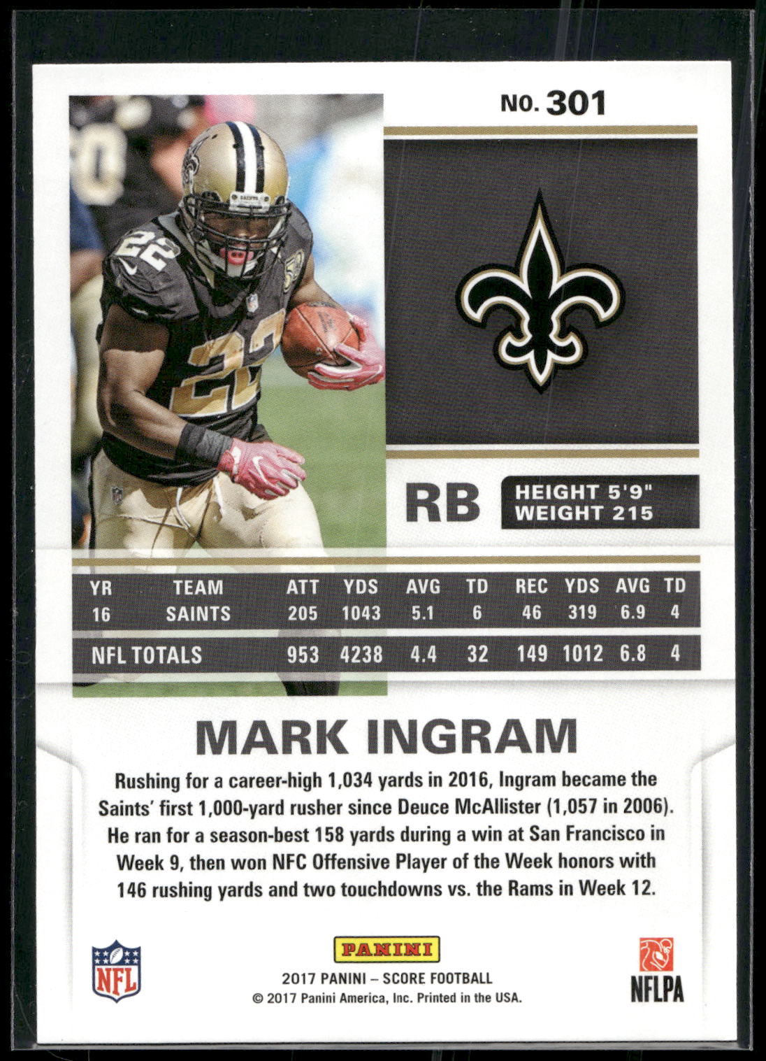 2017 Score #301 Mark Ingram
