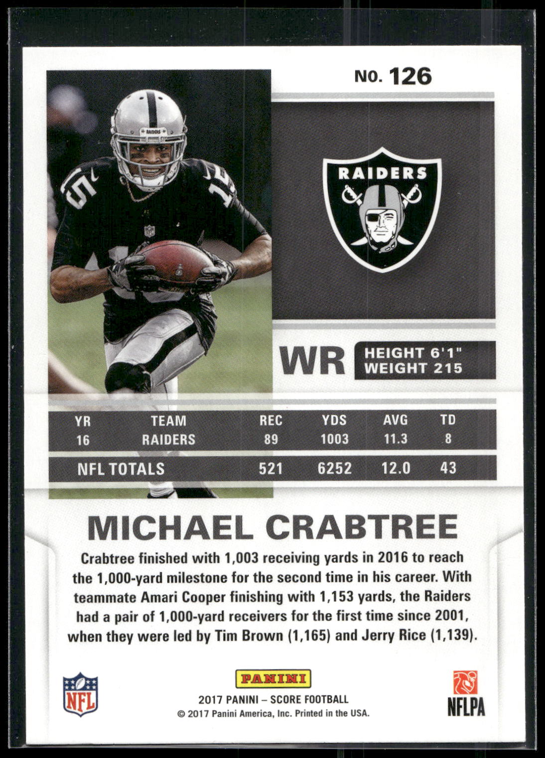2017 Score #126 Michael Crabtree