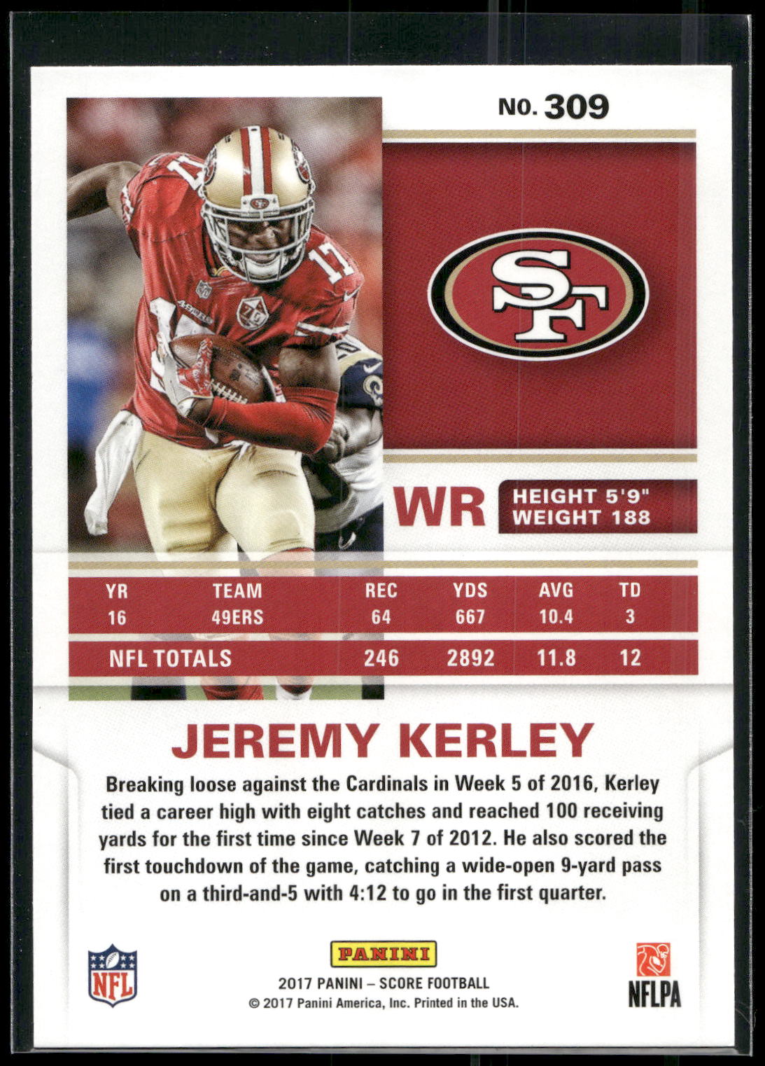 2017 Score #309 Jeremy Kerley