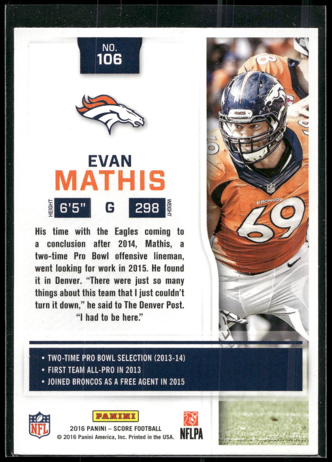 2016 Score #106 Evan Mathis