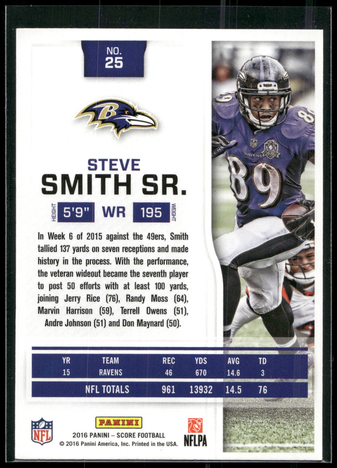 2016 Score #25 Steve Smith Sr.