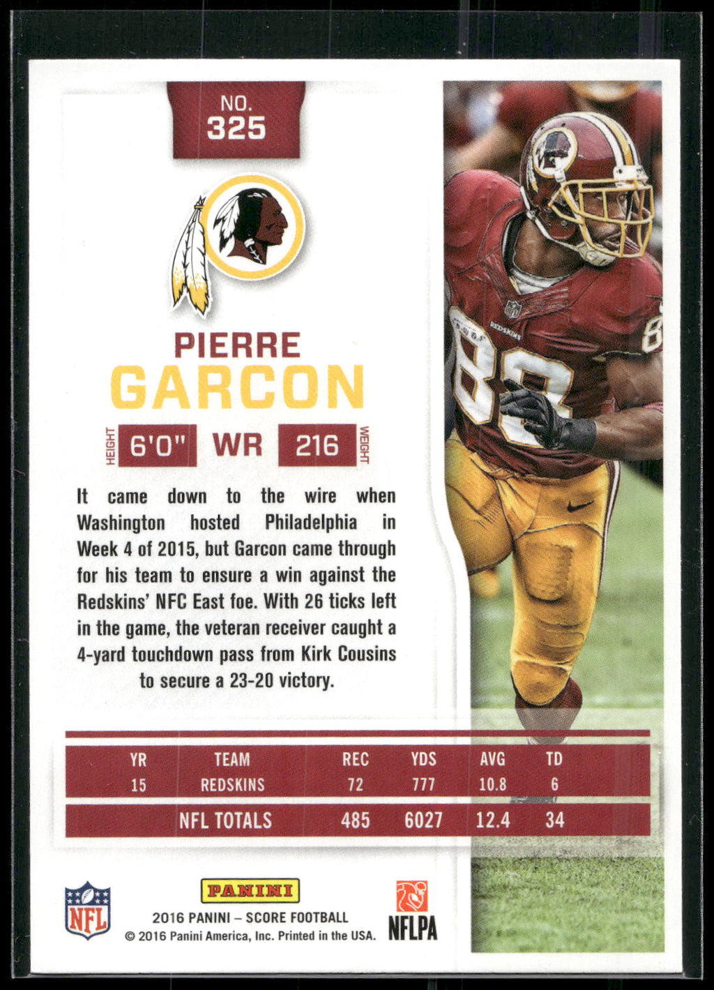 2016 Score #325 Pierre Garcon