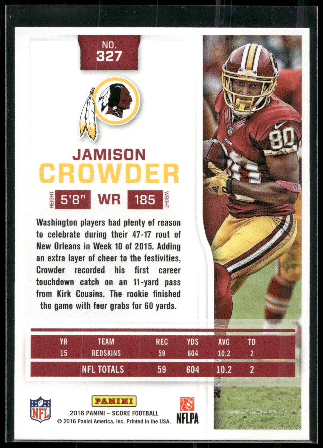 2016 Score #327 Jamison Crowder
